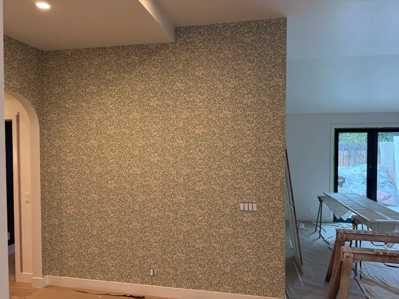 Residential bedroom wallpaper installation in Northgate, Seattle