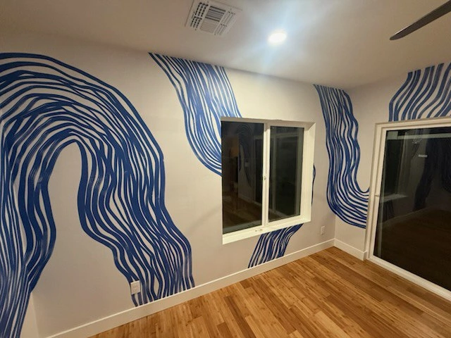 Accent wall wallpaper installation in Fauntleroy, Seattle